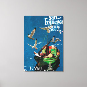 Toile San Francisco, le quai de CaliforniaFisherman