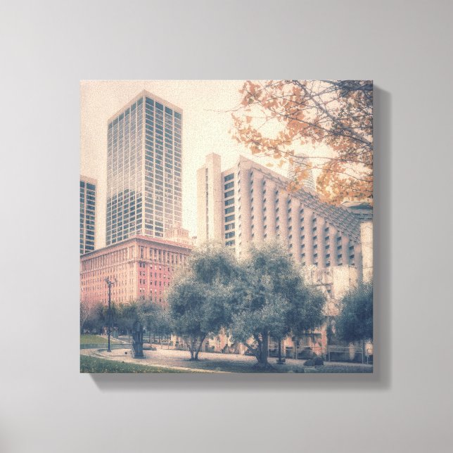 Toile San Francisco Skyline avec arbre d'automne (Recto)
