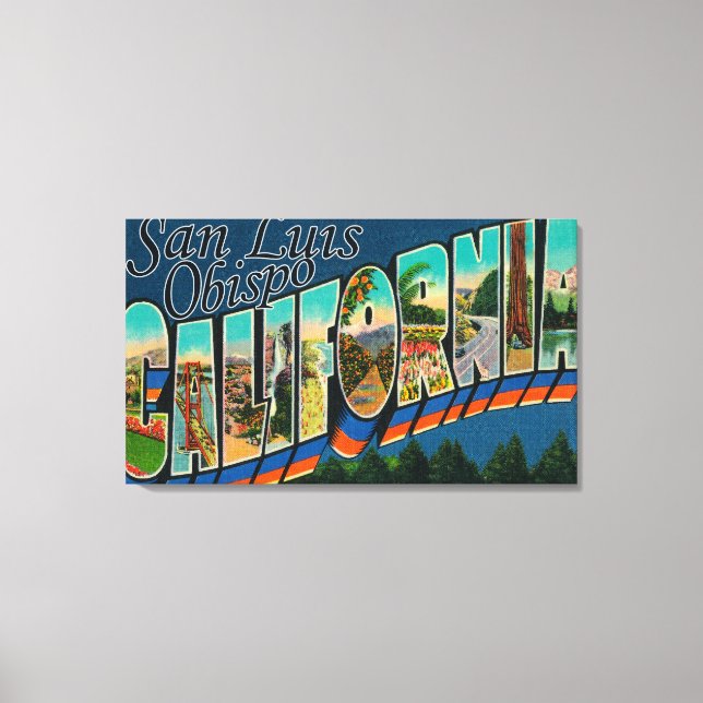 Toile San Luis Obispo, Californie - Scène aux grandes le (Recto)