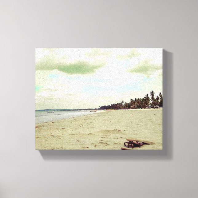 Toile Sandales sur la plage tropicale (Recto)