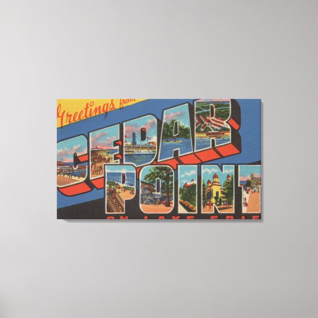 Toile Sandusky, Ohio - Lac Érié - Cedar Point (Recto)