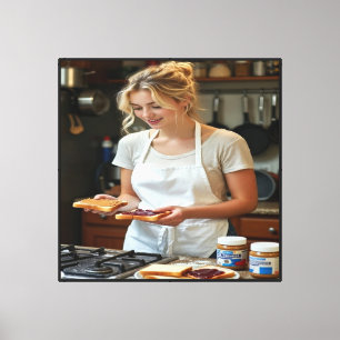 Toile Sandwich beurre de cacahuète et gelée personnalisé