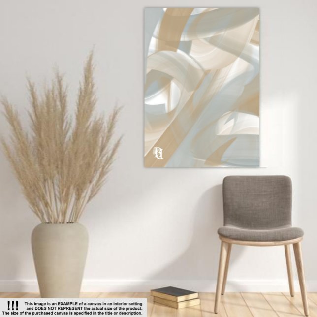 Toile Sandy Tornado Trend Art Abstrait Beige Blanc (Créateur téléchargé)