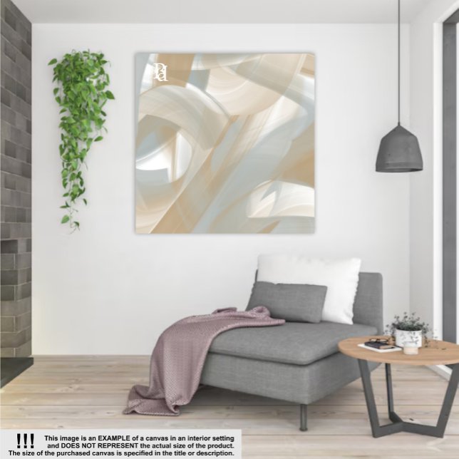 Toile Sandy Tornado Trend Art Abstrait Beige Blanc (Créateur téléchargé)