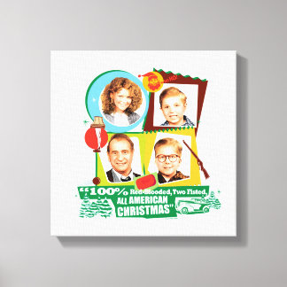 Toile Sanglé Rouge, Deux Fêtes, Tous Noël Américain