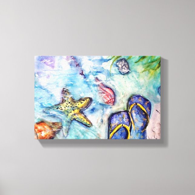 Toile Sanibel Sandals Floride Aquarelle art (Recto)