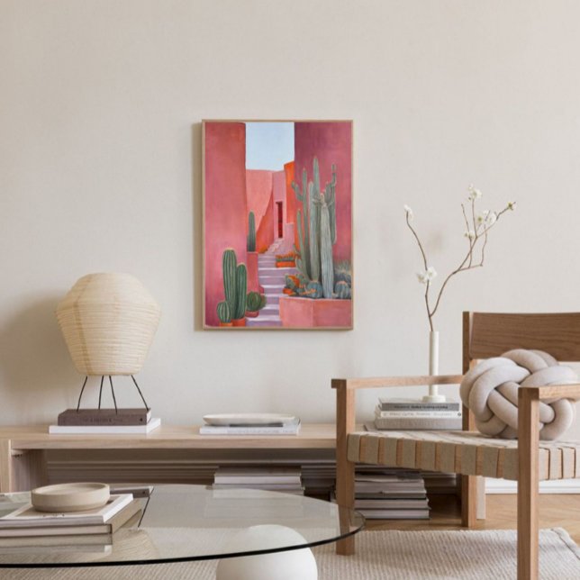 Toile Santa Fe Cacti Boho Poster (Living Room ✨)