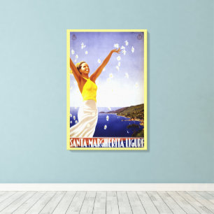 Toile Santa Margherita Ligure, Italie Art de voyage vint