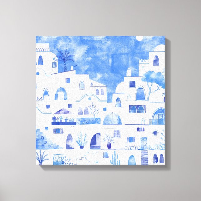 Toile Santorin Aquarelle (Recto)