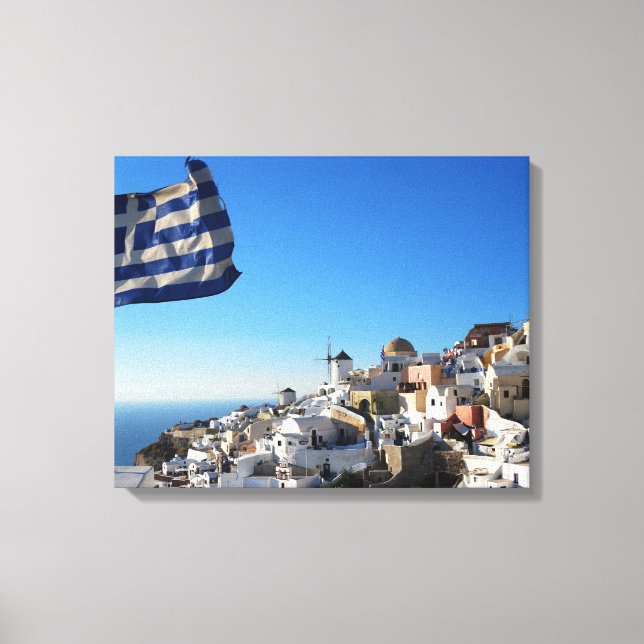 Toile Santorini Canvas, ville médiévale grecque (Recto)