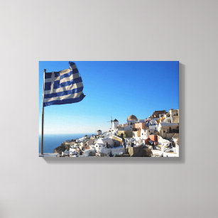 Toile Santorini Canvas, ville médiévale grecque