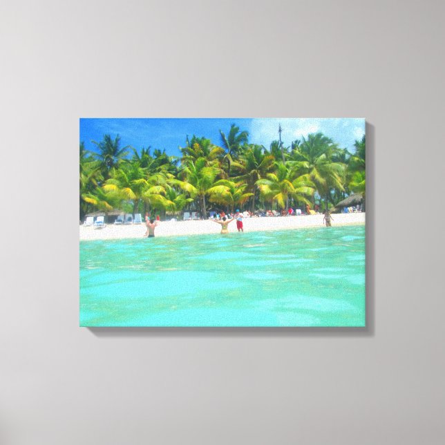 Toile SAONA BEACH SUR CANVAS 20 "x 16" (Recto)