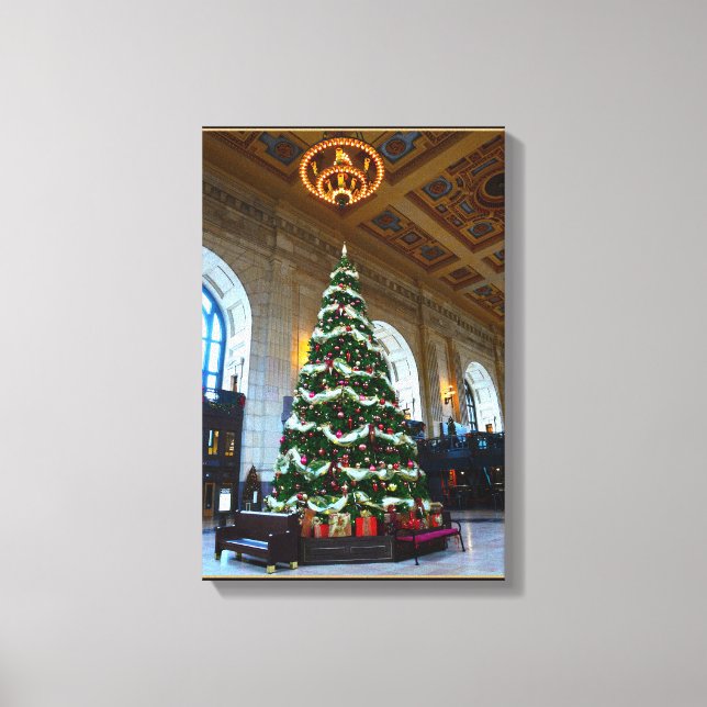 Toile Sapin de Noël de la gare Union Station, Kansas Cit (Recto)