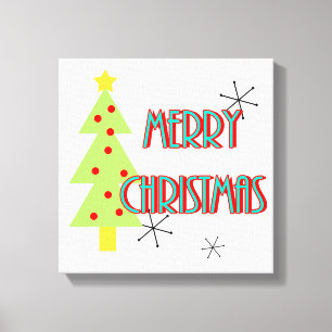 Toile sapin de noël rétro moderne du milieu du siècle