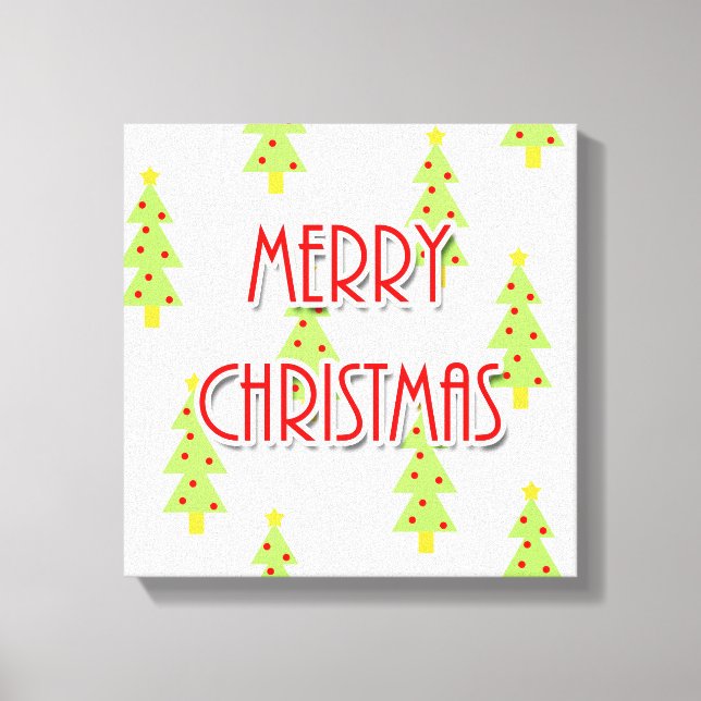 Toile sapin de noël rétro moderne du milieu du siècle (Recto)