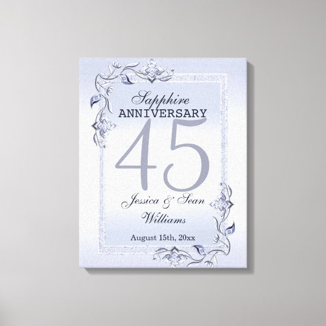 Toile Sapphire Gem & Parties scintillant 45e anniversair (Recto)