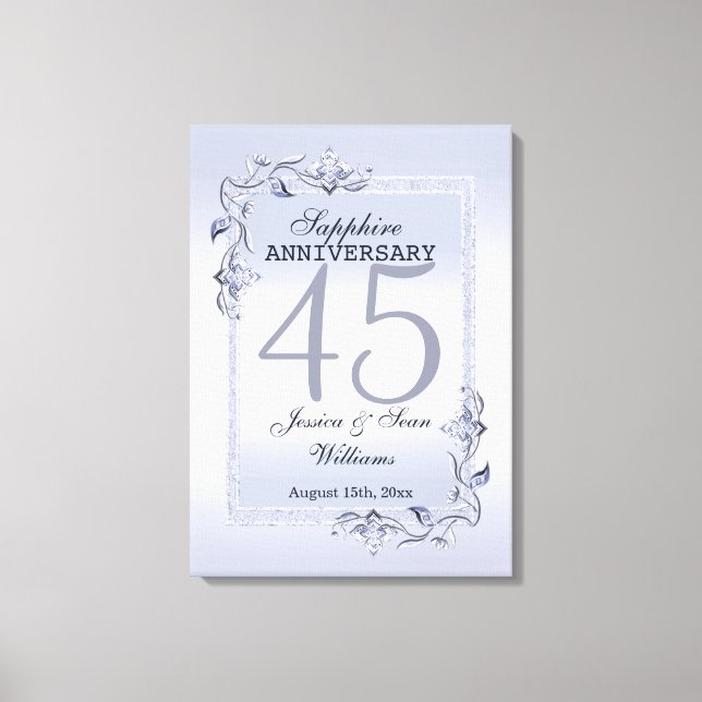Toile Sapphire Gem & Parties scintillant 45e anniversair (Recto)