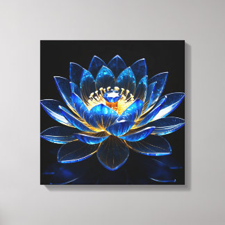 Toile Sapphire Lotus Blossom