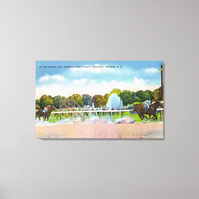 Toile Saratoga Race Track - Vue de la ligne d'arrivée (Recto)