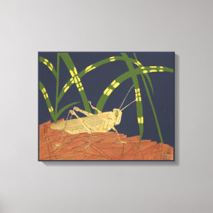 Toile Sauterelle dans l'herbe verte sur l'arrière - plan