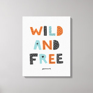 Toile Sauvage et libre   Lettres Doodle