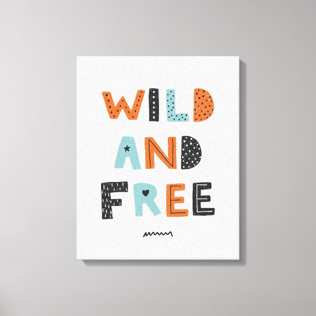 Toile Sauvage et libre | Lettres Doodle (Recto)
