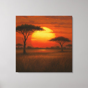 Toile Savane Africaine - Style d'Illustration Scénique
