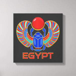 Toile Scarab Égyptien Avec Le Mot Egypte