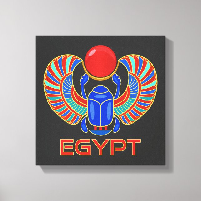 Toile Scarab Égyptien Avec Le Mot Egypte (Recto)