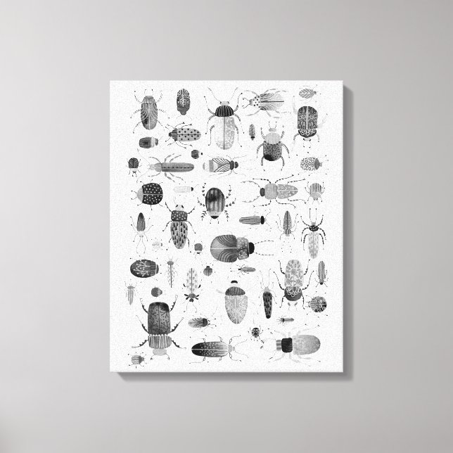 Toile Scarabée noir et blanc (Recto)