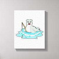 Sceau à la pêche avec canne à pêche