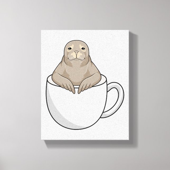 Toile Sceau avec tasse à café (Recto)