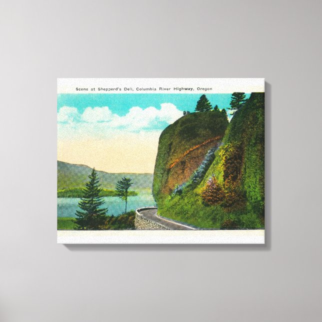 Toile Scène chez Shepberd's Dell sur Columbia River (Recto)