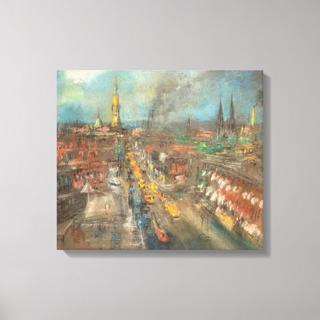 Toile Scène classique de rue à Indianapolis (Indiana) (Recto)