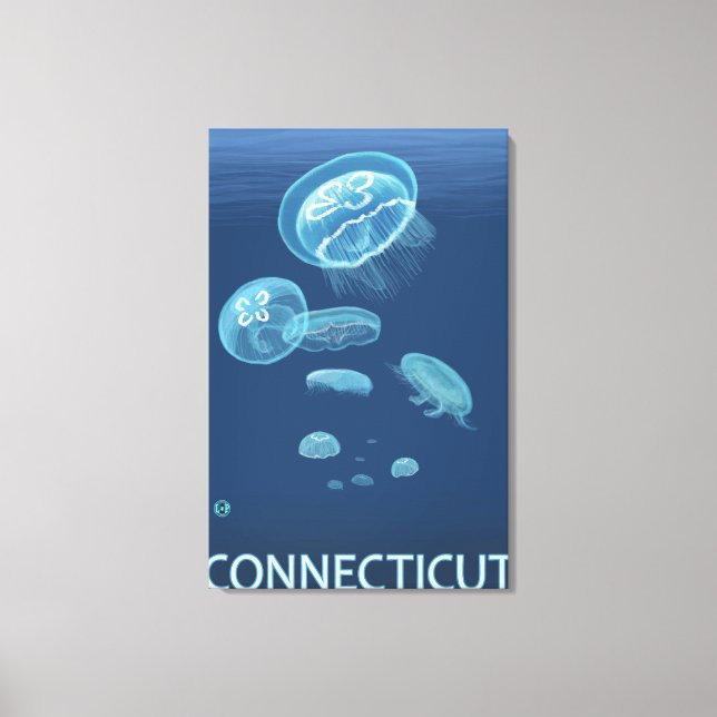 Toile Scène ConnecticutJellyfish (Recto)
