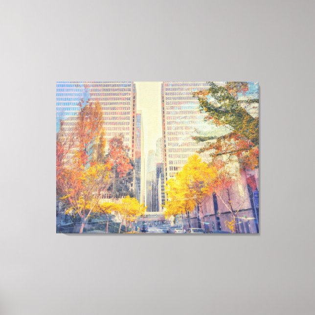 Toile Scène d'automne en ville (Recto)