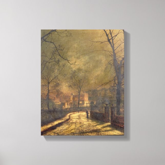 Toile Scène d'automne, Leeds, 1874 (huile à bord) (Recto)