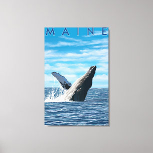 Toile Scène de baleine de MaineHumpback