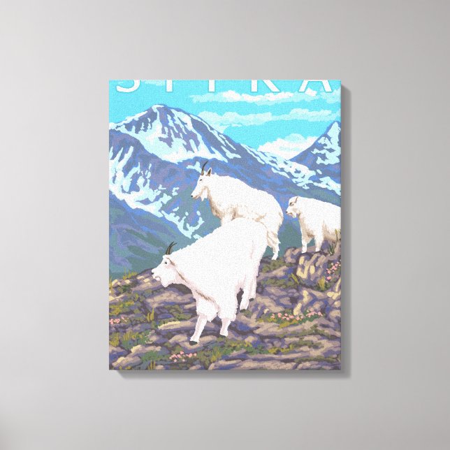 Toile Scène de chèvres de montagne - Sitka, Alaska (Recto)