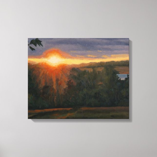 Toile Scène de coucher de soleil magnifique et paisible (Recto)