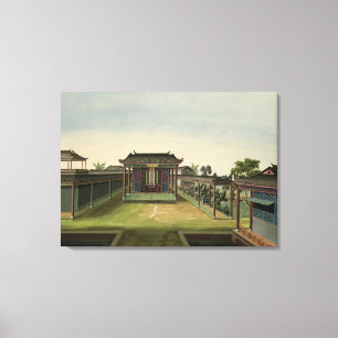 Toile Scène de jardin, c.1820-40 (la semaine sur le