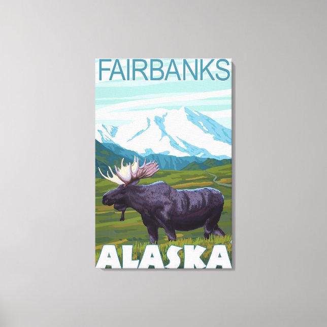 Toile Scène de l'orignal - Fairbanks, Alaska (Recto)