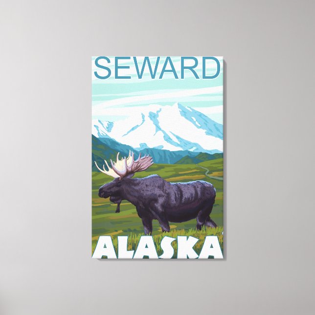 Toile Scène de l'orignal - Vent, Alaska (Recto)