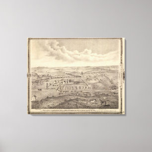 Toile Scène de matin, ferme courante de rivières de JD