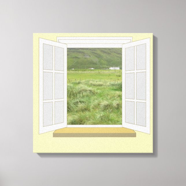 Toile Scène de pays en Irlande par fenêtre (Recto)