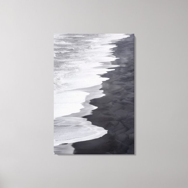 Toile Scène de plage en noir et blanc (Recto)