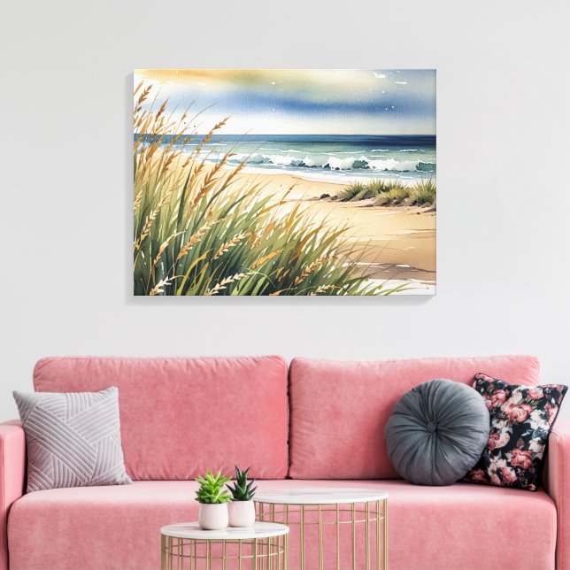 Toile Scène de plage et d'océan à l'aquarelle (Insitu(Salon))