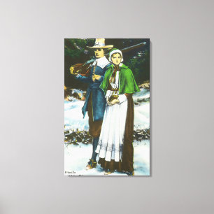 Toile Scène de Priscilla et de John Alden
