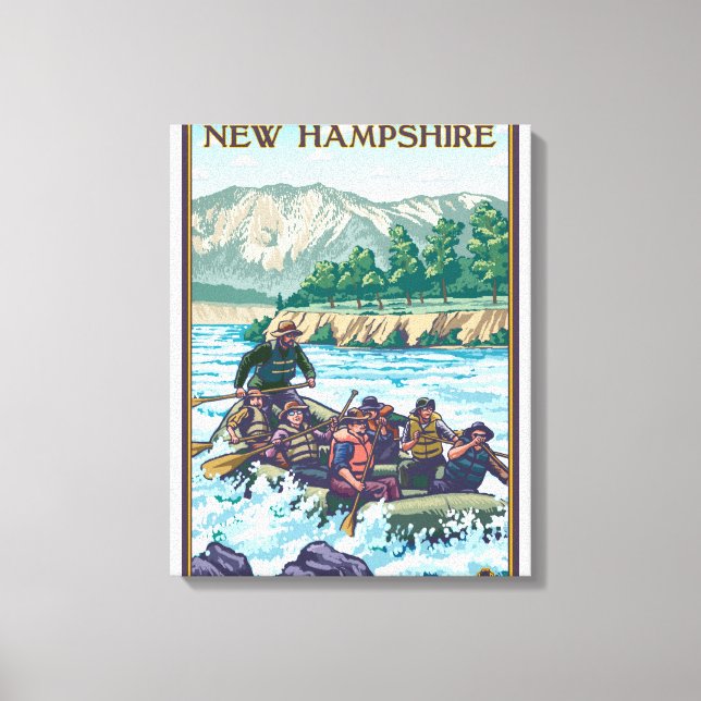 Toile Scène de Rafting de la rivière New Hampshire (Recto)