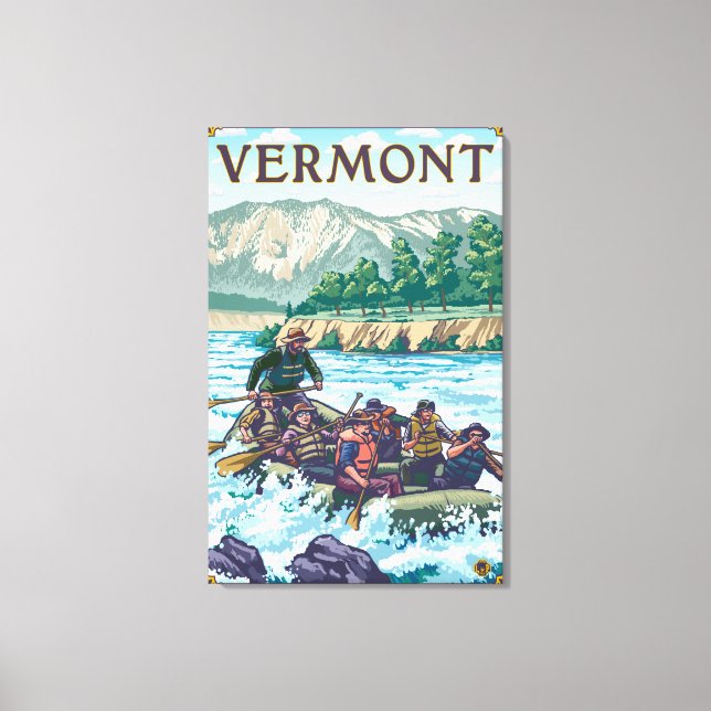 Toile Scène de Rafting du Vermont (Recto)